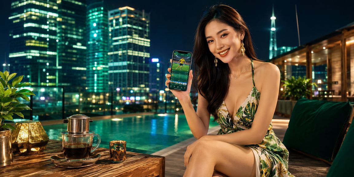 Màn hình hiển thị giao diện casino trực tuyến và cá cược tại Việt Nam trên thiết bị di động